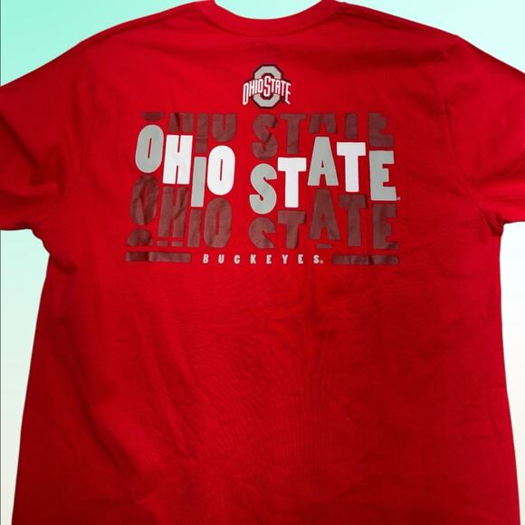 OHIO STATE BUCKEYES Men’s Medium Red Pocket T-Shirt - Picture 3 of 3